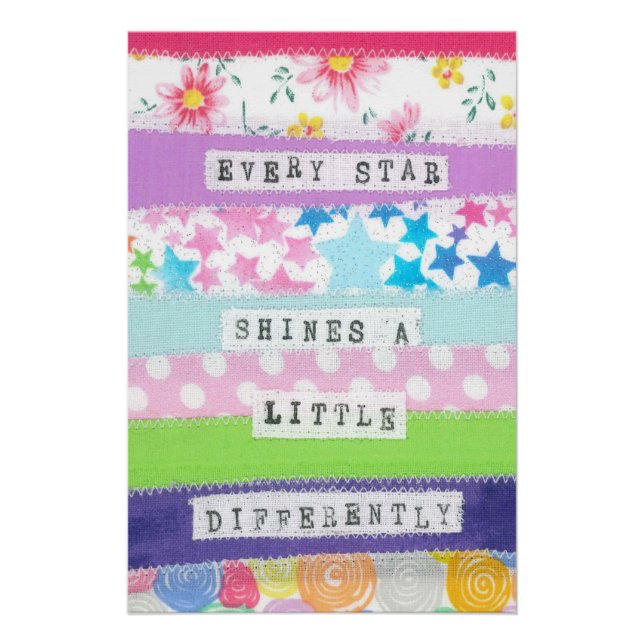 Póster Citação inspiradora - Cada estrela brilha (Frente)