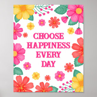 Poster Citação Inspiradora Crie seu próprio Floral