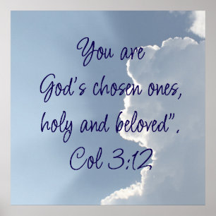 Poster Citação Inspiradora da Bíblia de Colossenses 3:12