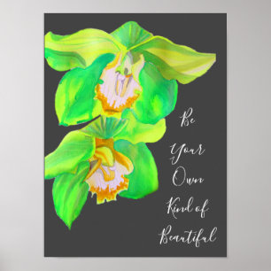 Poster Citação inspiradora da Orquídea Moderna