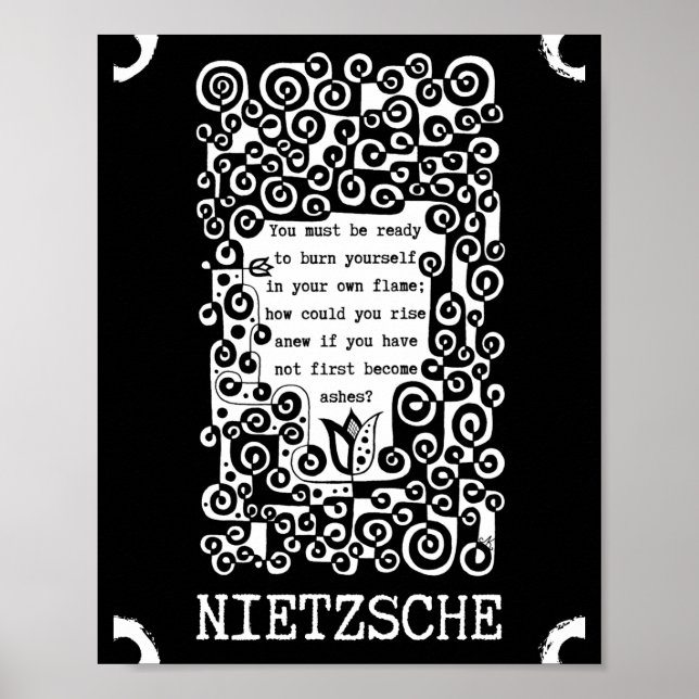 Poster Citação inspiradora da PHOENIX de Nietzsche (Frente)