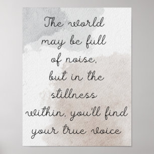 Poster Citação Inspiradora de Aquarela Motivacional
