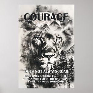 Poster Citação Inspiradora de Coragem