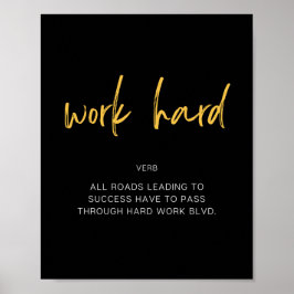 Poster Citação Inspiradora de Duro de Trabalho