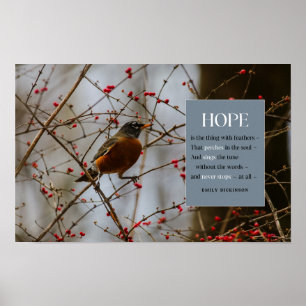 Poster Citação Inspiradora de Esperança Emily Dickinson P