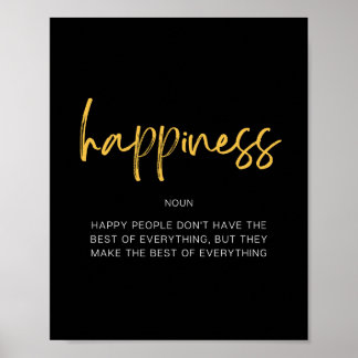 Poster Citação Inspiradora de Felicidade