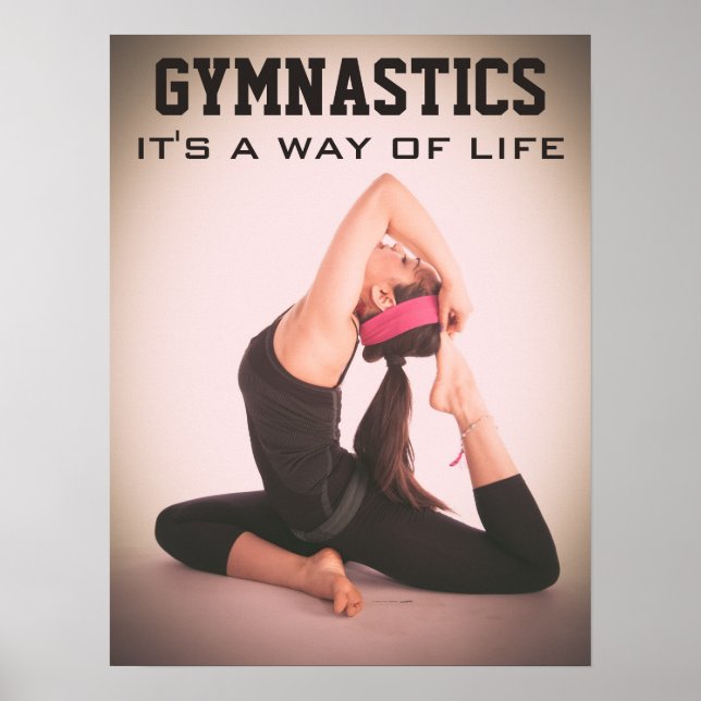 Póster Citação Inspiradora de Ginástica (Frente)