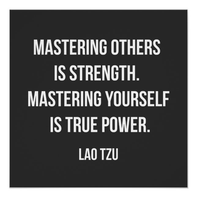 Póster Citação inspiradora de Lao Tzu  (Frente)