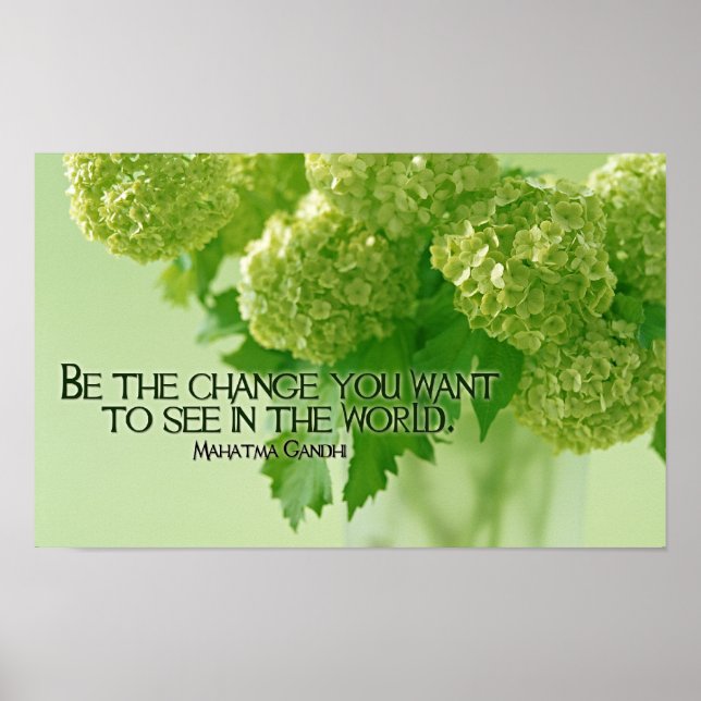 Póster Citação inspiradora de Mahatma Gandhi (Frente)