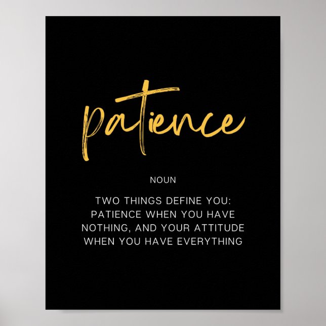 Poster Citação Inspiradora de Paciência (Frente)