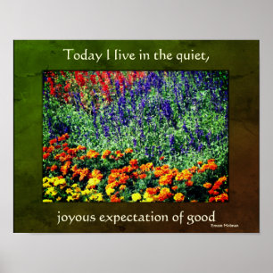 Poster Citação Inspiradora de Qualidade do Jardim Flor