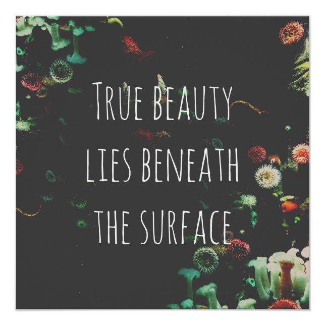 Póster Citação Inspiradora de Recife de Coral (Frente)