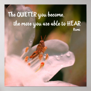 Poster Citação Inspiradora de Silêncio de Rumi
