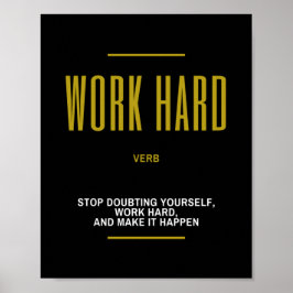 Poster Citação Inspiradora do Duro de Trabalho