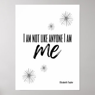 Poster Citação Inspiradora Elizabeth Taylor Self Love