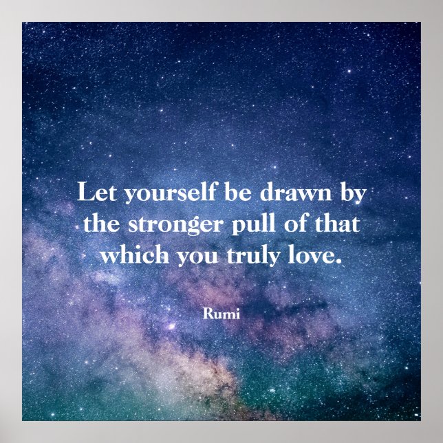 Poster Citação Inspiradora Motivacional Rumi Universo (Frente)