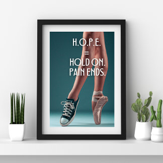 Poster Citação inspiradora para o bailarino Esperança