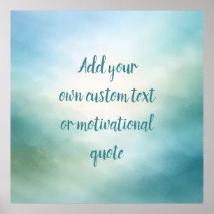 Poster Citação Inspiradora Personalizada – Azul e Jade