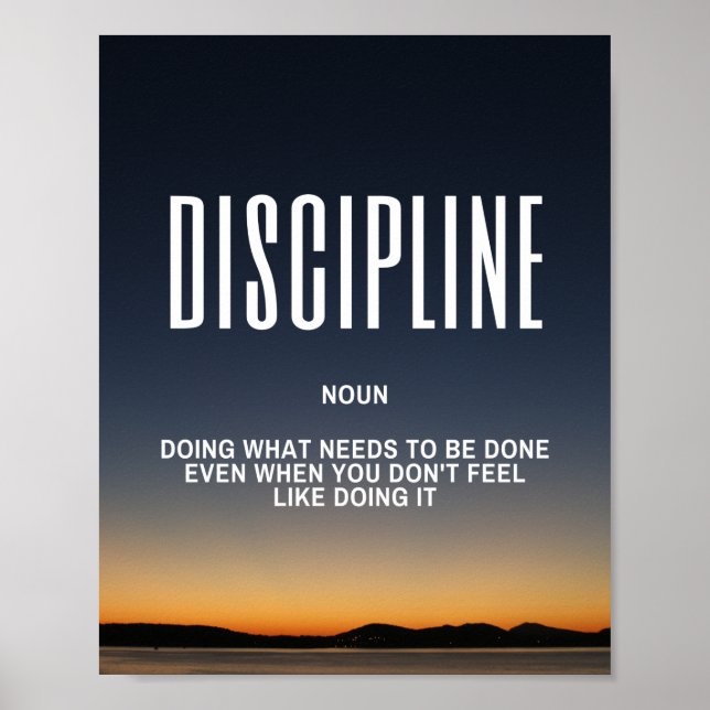 Poster Citação Inspiradora Sobre Disciplina (Frente)