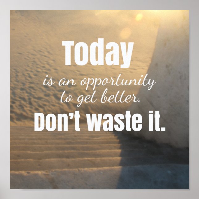 Poster Citação inspiradora sobre fundo desfocado (Frente)