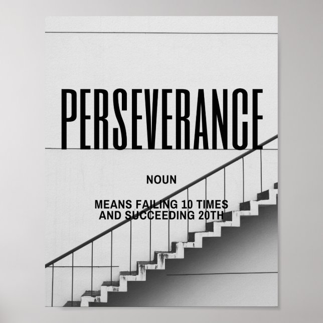 Poster Citação Inspiradora Sobre Perseverança (Frente)