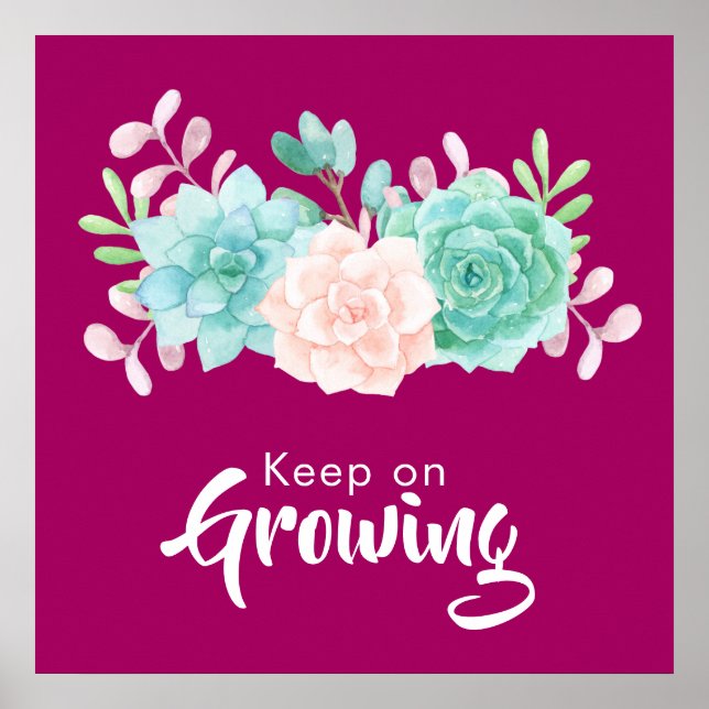 Poster Citação Inspirativa com Flores de Pastel (Frente)