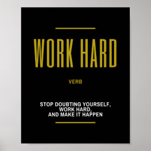 Poster Citação Inspirativa de Duro de Trabalho