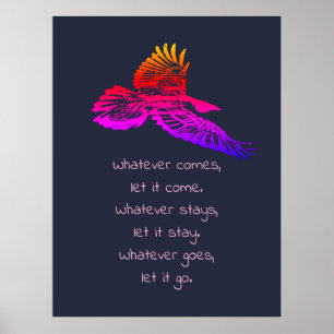 Poster Citação Inspirativa do Pássaro Negra 