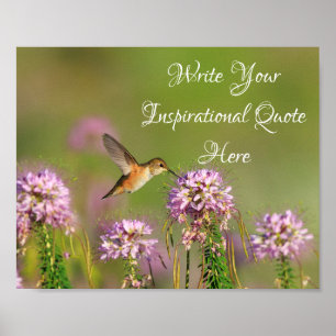 Poster Citação Inspirativa: Hummingbird e Wildflower