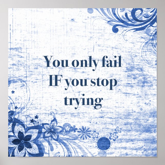 Póster Citação Inspirativa | Motivação Não Desistir (Frente)