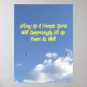 Poster Citação Inspirativa No Balão De Ar Quente Da Nuvem