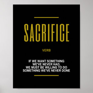 Poster Citação Inspirativa Sacrificada Sobre Sucesso