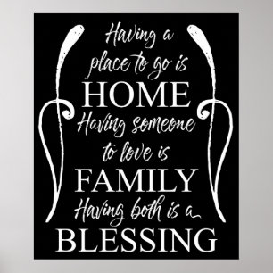 Póster Citação Inspirativa sobre Casa - Família - Ben