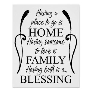 Póster Citação Inspirativa sobre Casa - Família - Ben