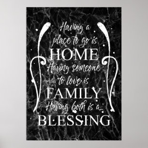Poster Citação Inspirativa sobre Casa - Família - Bênção