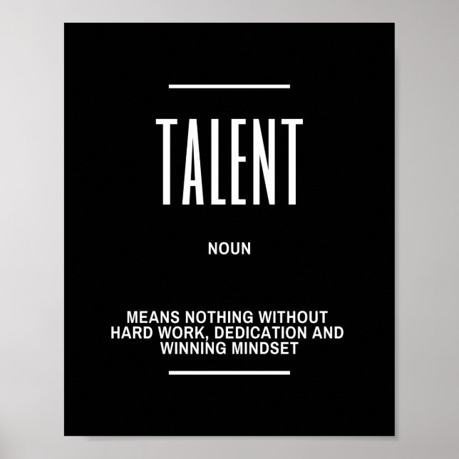 Poster Citação Inspirativa sobre ter um talento (Frente)