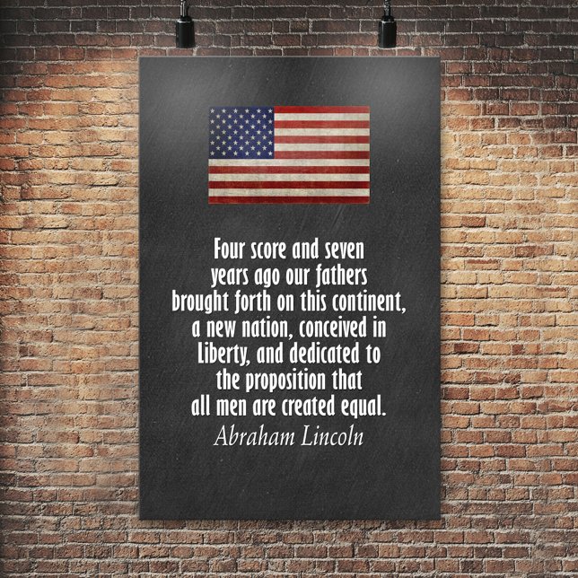 Poster Citação Lincoln - Endereço Gettysburg (Gettysburg Address Poster)