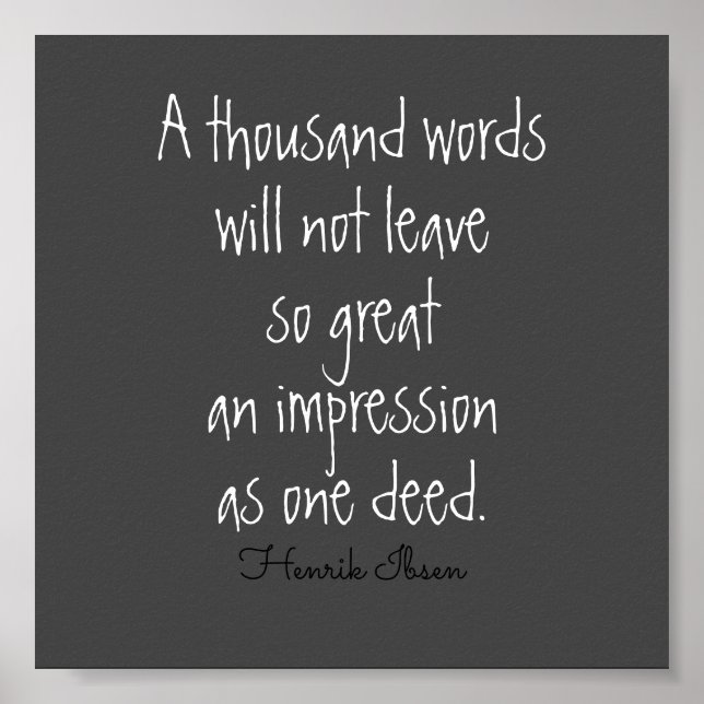 Poster citação literária mil palavras Ibsen em cinzas (Frente)