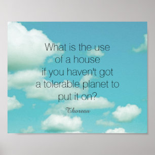 Poster citação literária motivacional de Thoreau sobre a