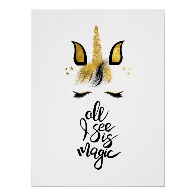 Póster Citação Mágica do Unicórn (Frente)