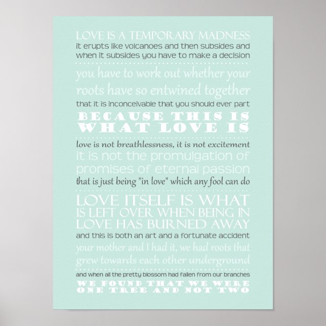 Poster Citação Mandolin do Capitão Corelli (Frente)