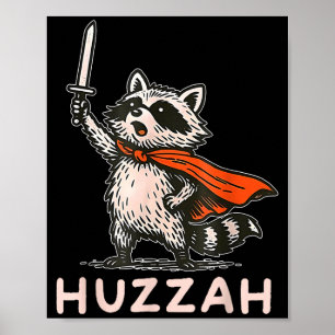 Poster Citação Meme Espada Divertida Cavaleiro Guaxinim H