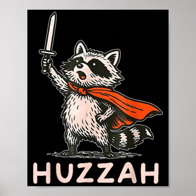 Poster Citação Meme Espada Divertida Cavaleiro Guaxinim H (Frente)