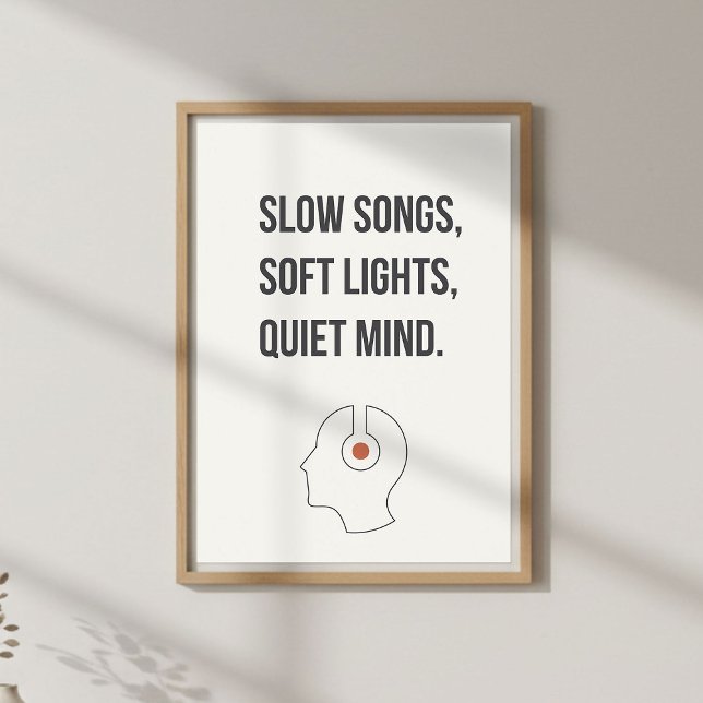 Poster Citação Mínima Calma. Decoração Relaxante de Quart (Criador carregado)