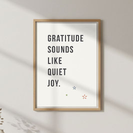 Poster Citação Mínima de Gratidão, Vida Consciente