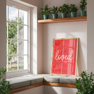 Poster Citação minimalista de fé Amor Vermelho