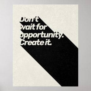 Poster Citação Motivacional 70s Tipografia Longa Sombra