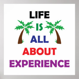Poster Citação Motivacional A Vida É Tudo Sobre Experiênc
