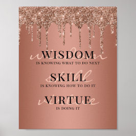 Poster Citação Motivacional com Gotejamento em Brilho de