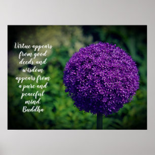Poster Citação Motivacional da Flor de Allium Puro Perfei